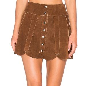 understated suede mini skirt